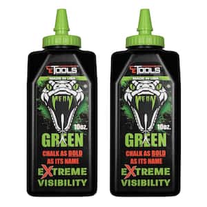Chalk Reel 10oz. Mean Green Premium Hydrophobic Water Repellent Marking Chalk 2pk