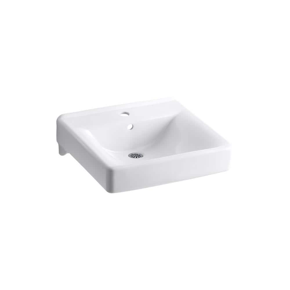 Kohler Soho Wall Mount Vitreous China Bathroom Sink In White With Overflow Drain K 2084 0 The Home Depot