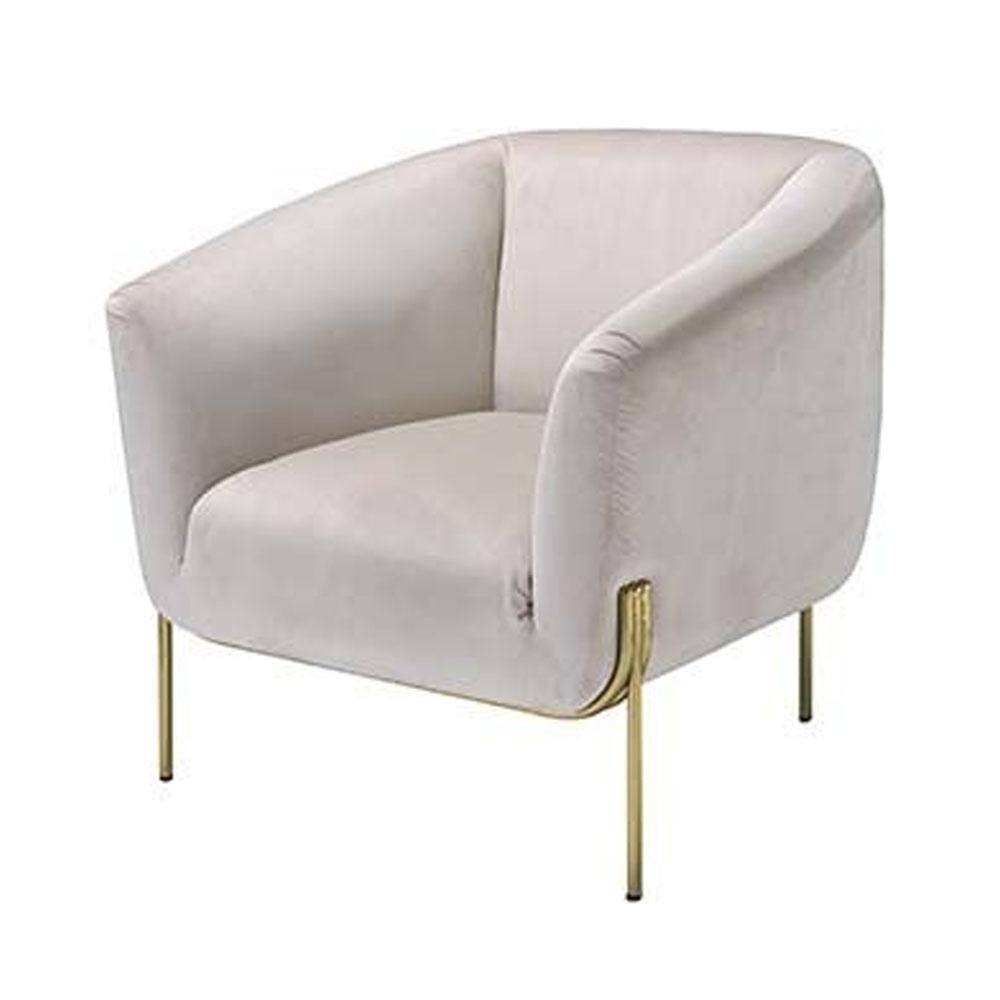 Acme Furniture Carlson Beige Velvet and Gold Velvet Slope Arm Arm