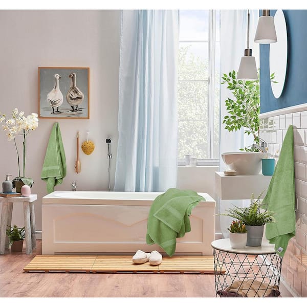 Qute Home Spa & Hotel Towels 8 Piece Towel Set, 2 Bath Towels, 2 Hand Towels,  and 4 Washcloths - Green 