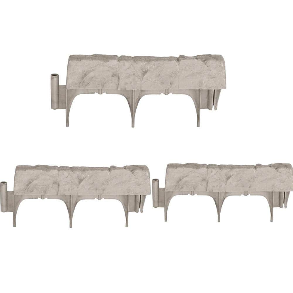 Stone-Look Poly Interlocking Landscape Edging Border, Water-Resistant for Garden & Flower Beds, Taupe-Gray, 10-Pack price history on PriceWatchPro