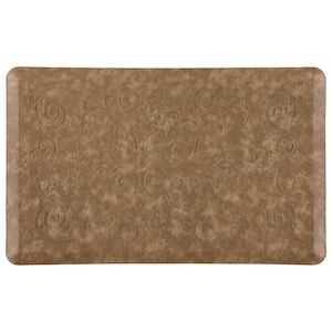 Cloud Comfort Taupe 20 in. x 39 in. Medallion Embossed Anti-Fatigue Mat