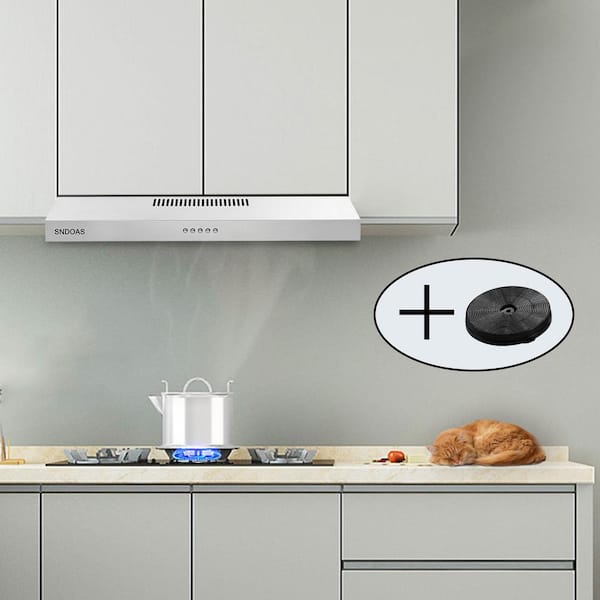 30 in. Stainless Steel Under Cabinet Range Hood Vent Cooking 230 CFM Kitchen 3 Speed cooker hood with light