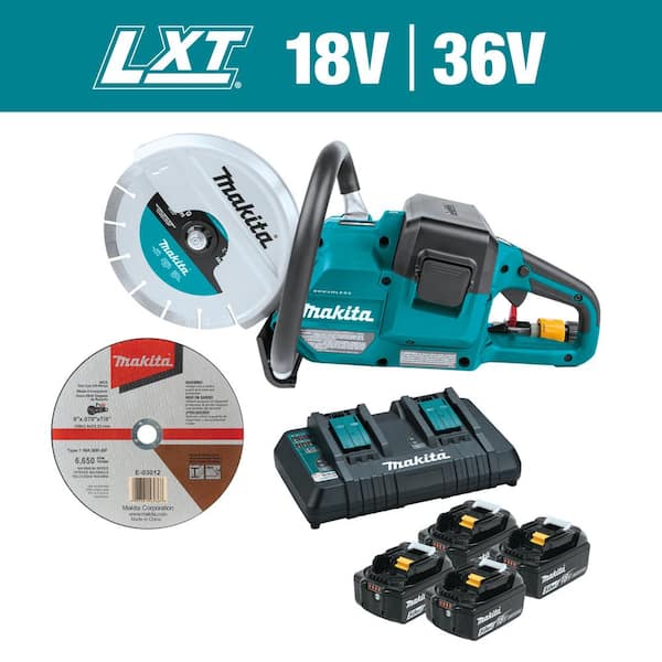18V X2 (36V) LXT Lithium‑Ion Brushless Cordless 9 in. Power Cutter Kit,  with AFT, Electric Brake, 4 Batteries (5.0 Ah)