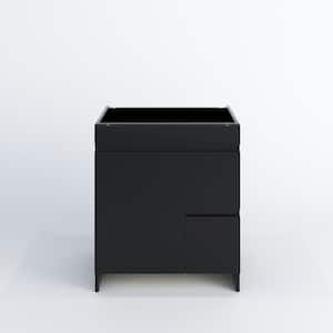 Mace 30 in. W x 20 in. D x 35 in. H Single-Sink Bath Vanity Cabinet without Top in Glossy Black Right-Side Drawers