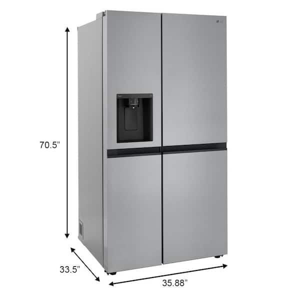 LG 27 Cu. Ft. Side-by-Side Smart Refrigerator with Craft Ice Black