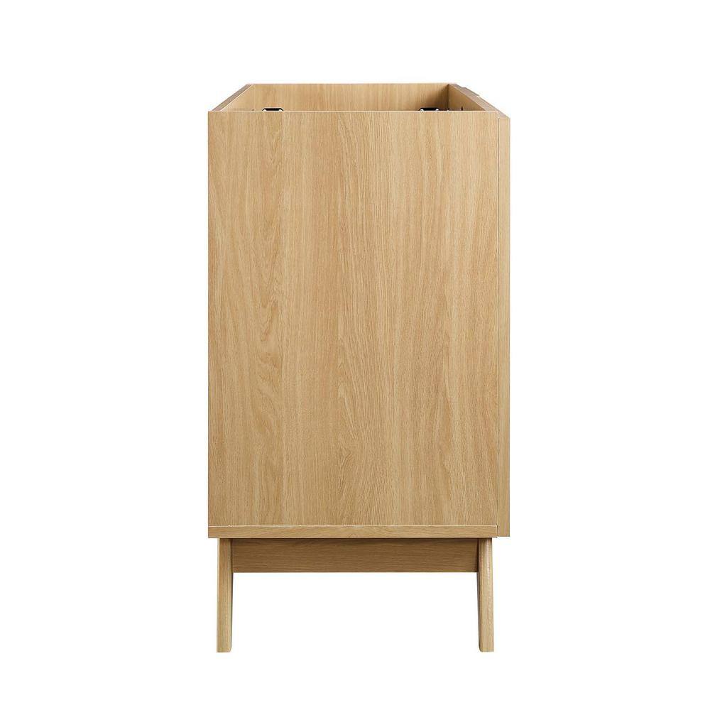 Soma 47'' Oak Freestanding Double Bathroom Vanity with Rattan Weave