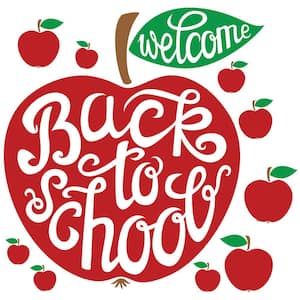 Back to School Red Apple Wall Decals