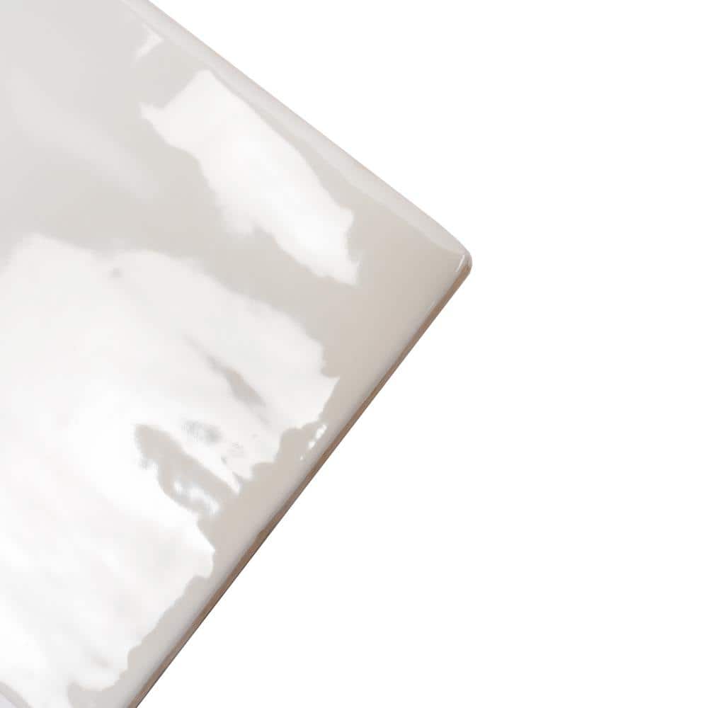Silken 3.94 in. x 3.94 in. Glossy White Ceramic Square Wall and Floor Tile (6.46 sq. ft./case) (60-pack)