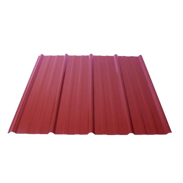 Fabral Shelterguard 8 ft. Exposed Fastener Galvanized Steel Roof Panel in Brick Red