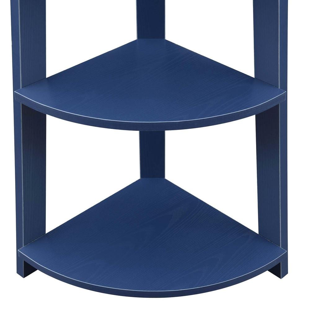 Cobalt Blue Newport Modern Corner Bookshelf, 6-Tier Design