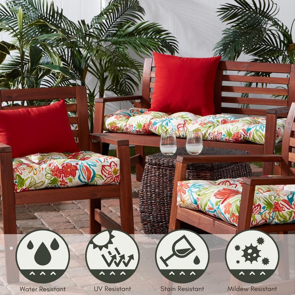 Breeze Floral 20" x 20" Polyester Outdoor Dining Chair Cushion