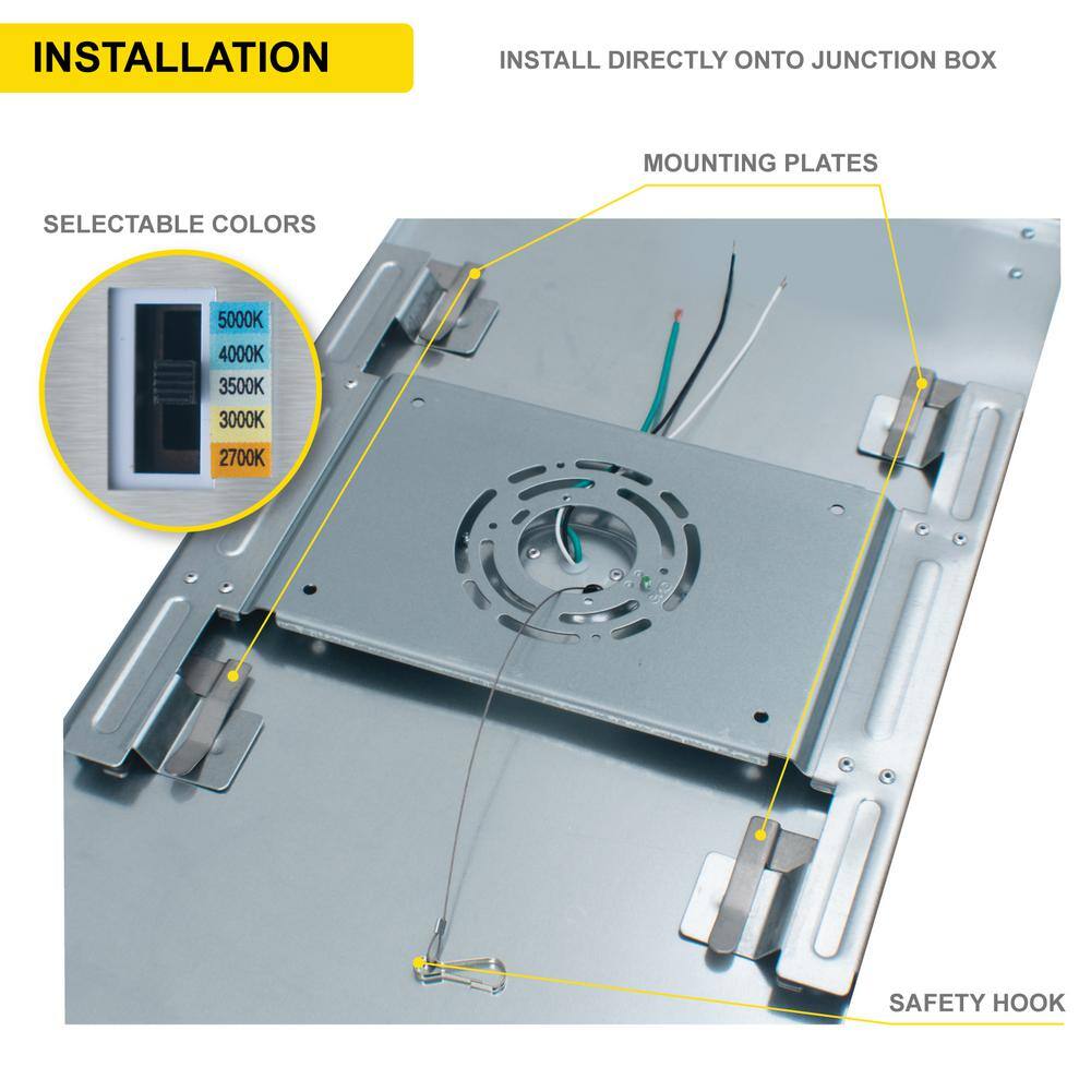 12" Square White Aluminum LED Surface Mount Panel