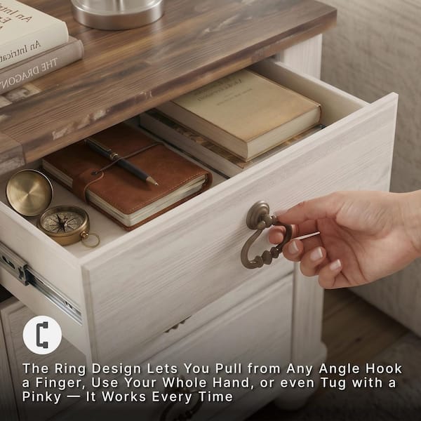 Signature DESIGN BY ASHLEY Willowton White/Brown 2-Drawer 23.74 in