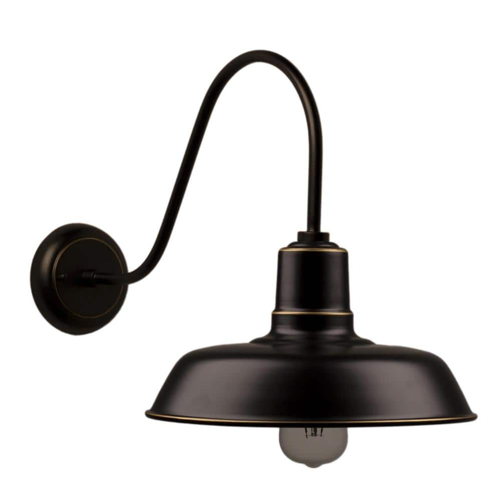 Logan 1-Light Imperial Black Outdoor Wall Mount Barn Light Sconce ...