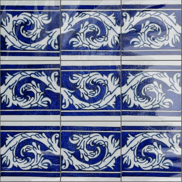 Provincial Deco Marina 6 in. x 6 in. Porcelain Wall Tile (0.25 sq. ft. /Each)