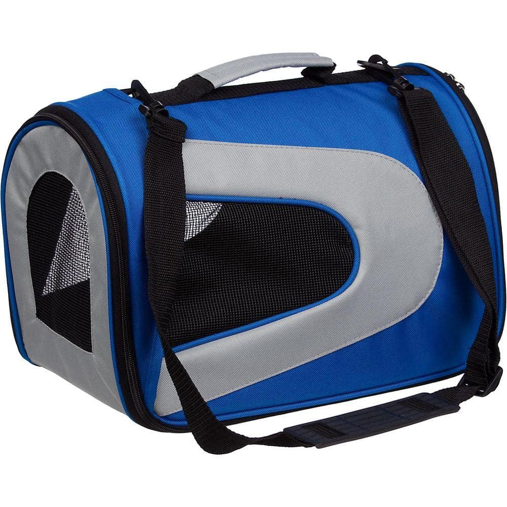 Pet Life 16-in x 9-in x 11-in Blue Collapsible Nylon Small Dog/Cat Bag in  the Pet Carriers department at