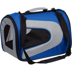 Airline Approved Blue Sporty Folding Zippered Mesh Carrier - Medium