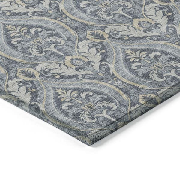 Blue and Cream 10 ft. x 14 ft. Woven Trellis Rectangle Indoor/Outdoor Area Rug