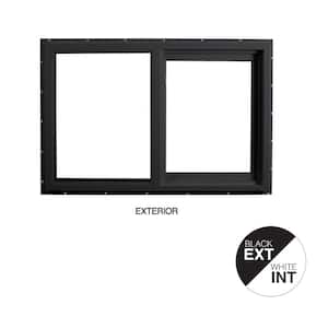 59.5 in. x 47.5 in. Select Series Left Hand Horizontal Sliding Vinyl Black Window with White Int, HPSC Glass and Screen