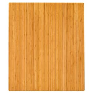 Standard 5 mm Natural Light Brown 42 in. x 48 in. Bamboo Roll-Up Office Chair Mat without Lip