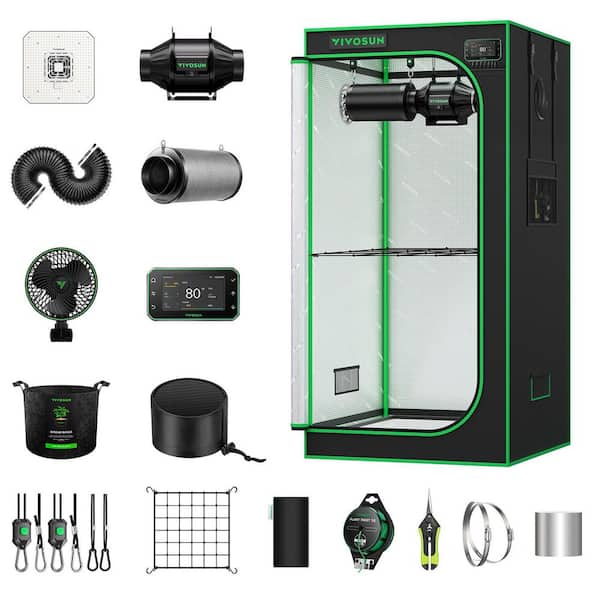 2.7 ft. x 2.7 ft. GIY Plus Smart Advance Grow Tent with LED Grow Light, Ventilation System, E42A Controller