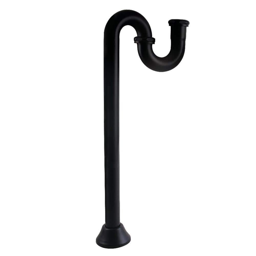 Vintage Matte Black Brass S-Trap with 18 Gauge Construction