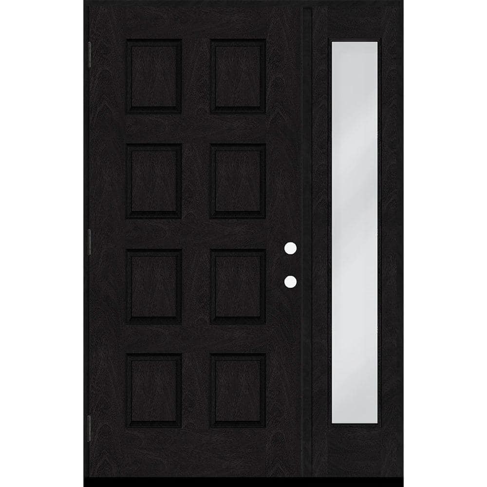 Regency 59 in. x 96 in. 8-Panel RHOS Onyx Stain Mahogany Fiberglass Prehung Front Door with 14 in. Sidelite price history on PriceWatchPro