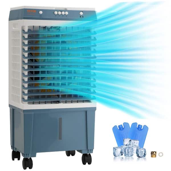VEVOR Evaporative Air Cooler 1400 CFM 84° Oscillating Swamp Cooler with 3 Speeds 5 Gal. Portable Air Cooler for 550 Sq.ft