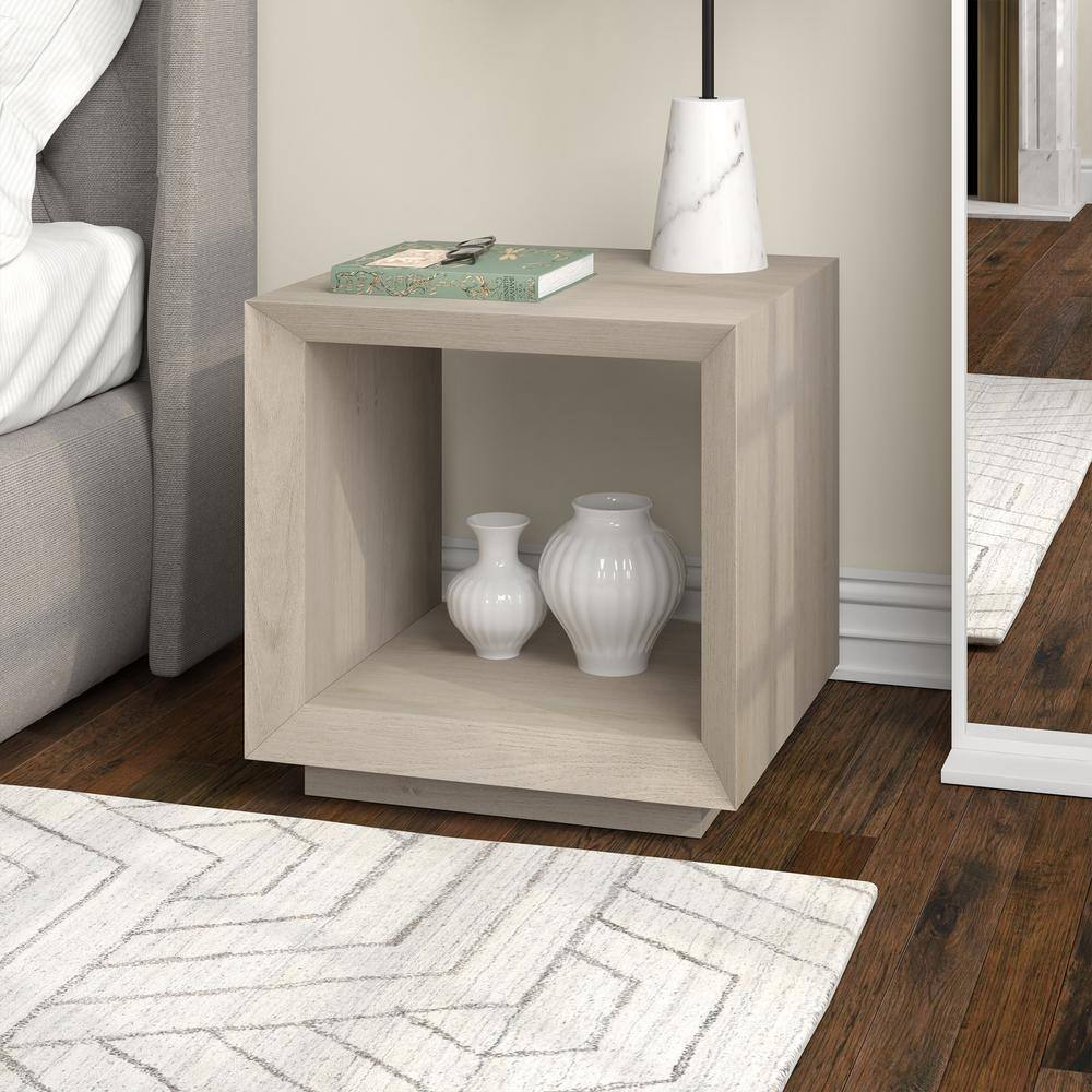 Tannen 22 in. Antiqued Gray Oak Rectangular MDF Top End Table - thumbnail 6