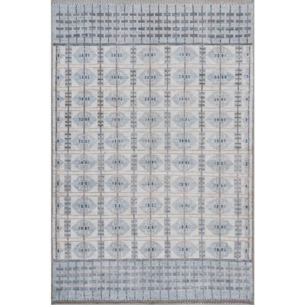 Drusilae Abstract Washable Light Blue 3 ft. x 8 ft. Indoor Runner Rug