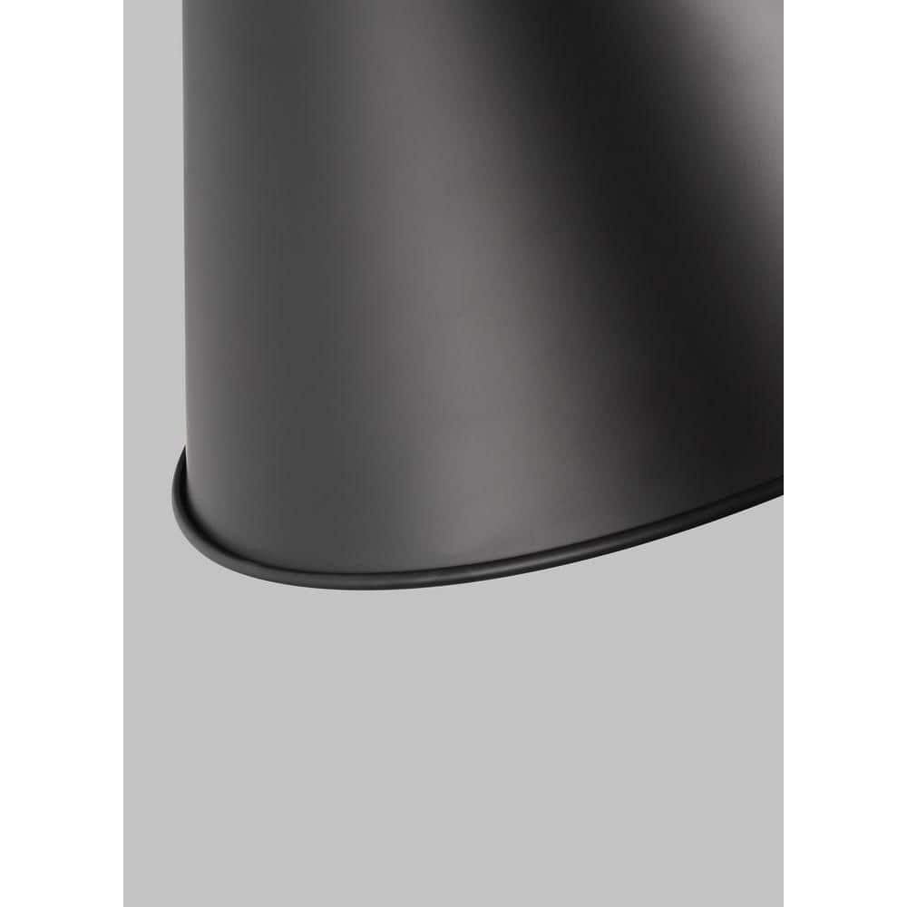 Midnight Black Nickel-Finish 1-Light Pendant with Steel Shade