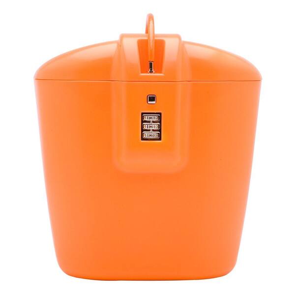 Vacation Vault Portable Lightweight Travel Safe with Three Dial Combination Lock, Orange