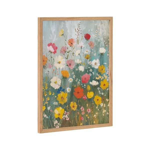 Kate and Laurel Gallery Boho Wildflower Garden by The Creative Bunch Studio Natural Framed Art Print 12 in. x 16 in.