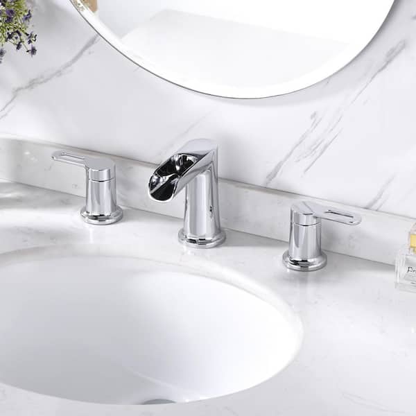 Waterfall 8 in. Widespread 2-Handle Bathroom Faucet in Chrome