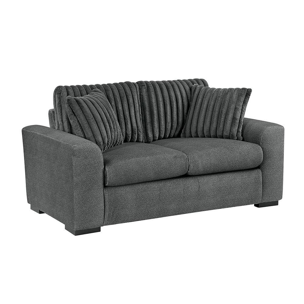 Artem 65.5 in W Dark Gray Textured Microfiber and Corduroy Upholstery 2-Seater Loveseat price history on PriceWatchPro