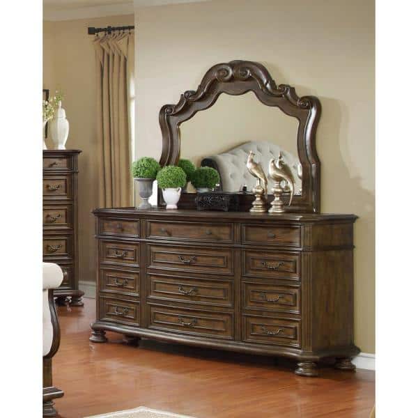 Best Master Furniture Beatrice 12, Weathered Brown Dresser