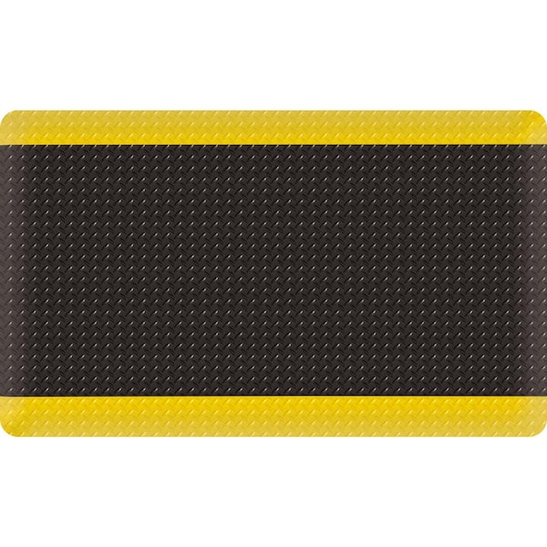 Diamond Star DF Black Yellow 9/16 in. 3 ft. x 10 ft. Vinyl Indoor Commercial Door Mat