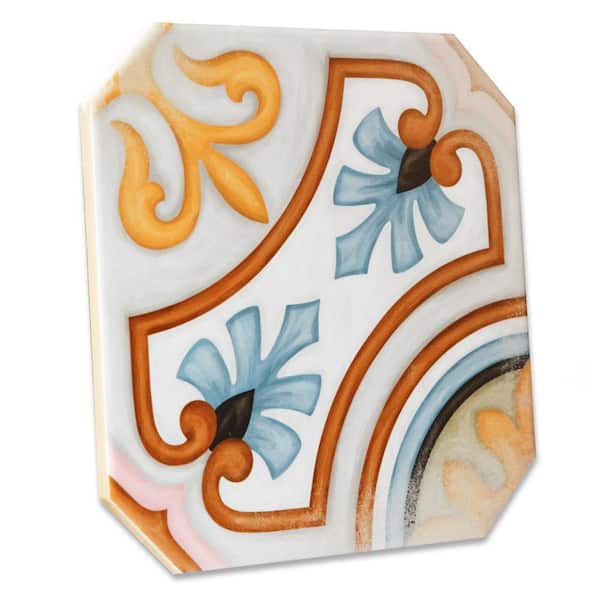 Vaudeville Octagon Deco Diglas 8 in. x 8 in. Porcelain Floor and Wall Tile (10.75 sq. ft. /Case)