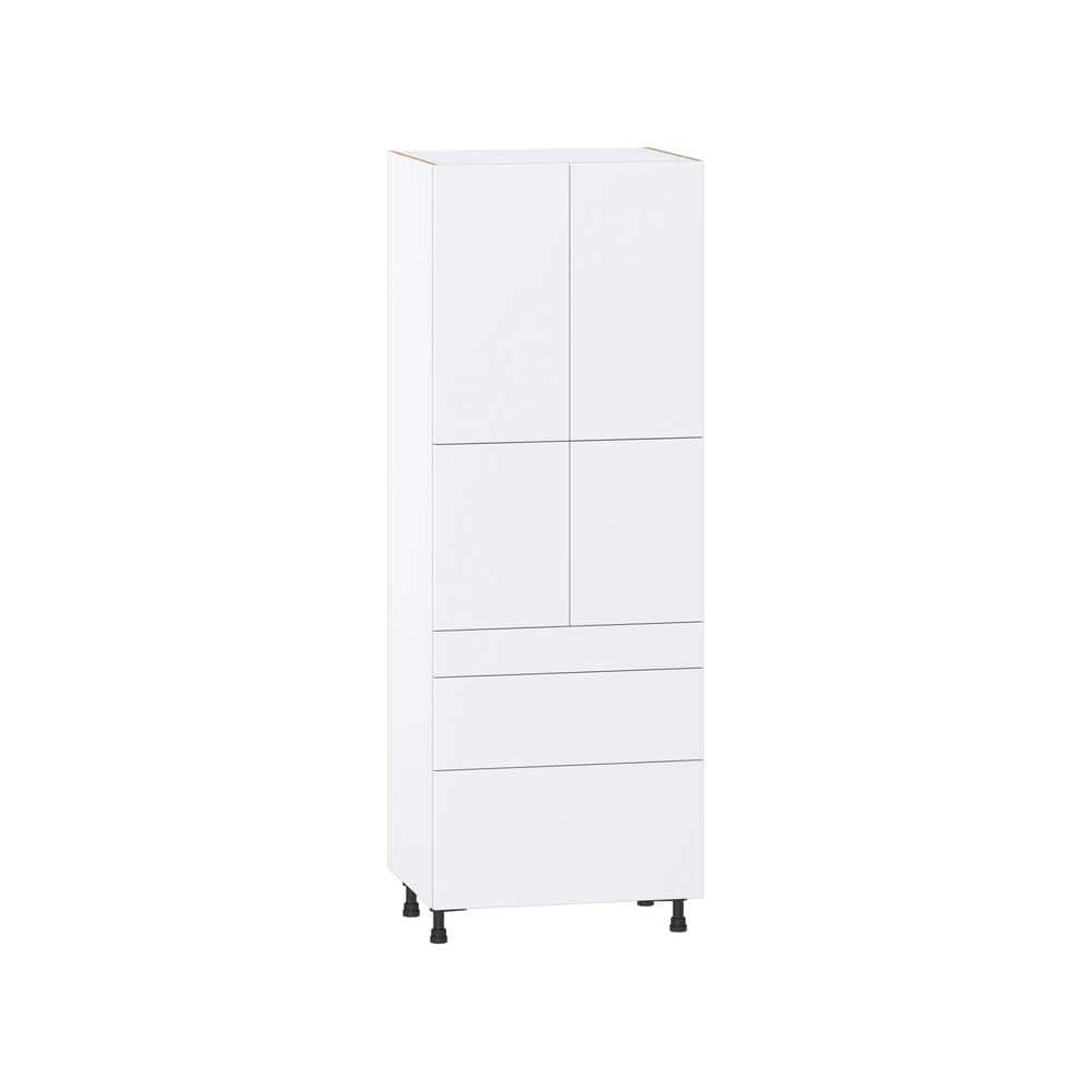 J COLLECTION Fairhope Bright White Slab Assembled Pantry Kitchen ...