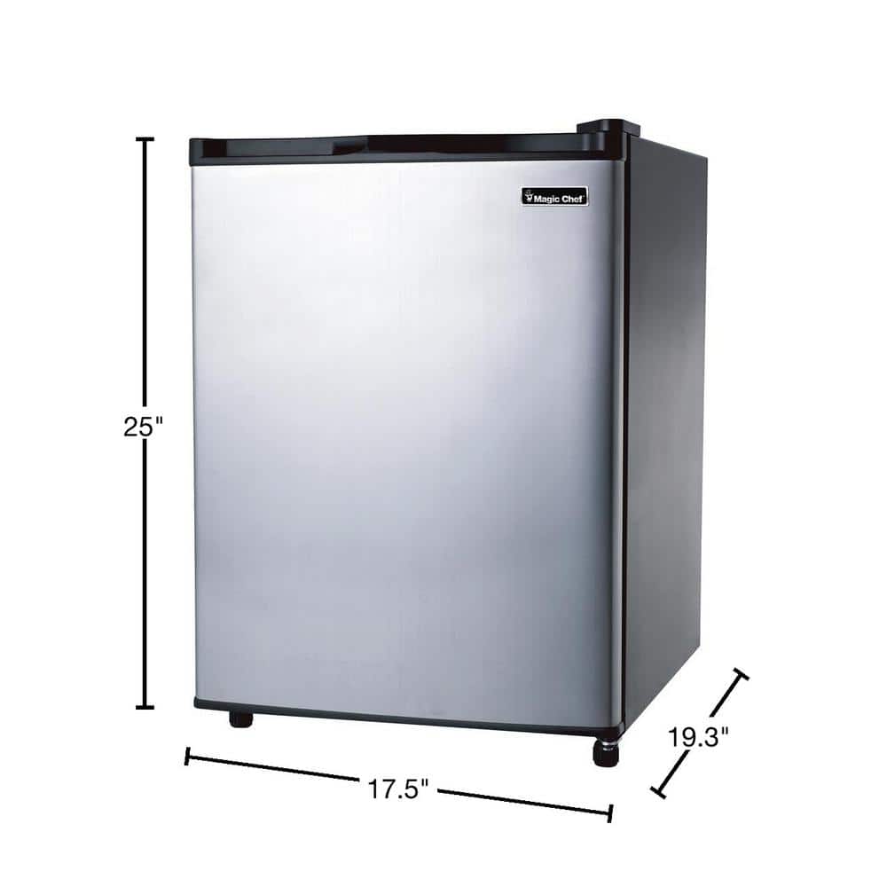 Compact Black Stainless Steel Mini Refrigerator with Glass Shelves