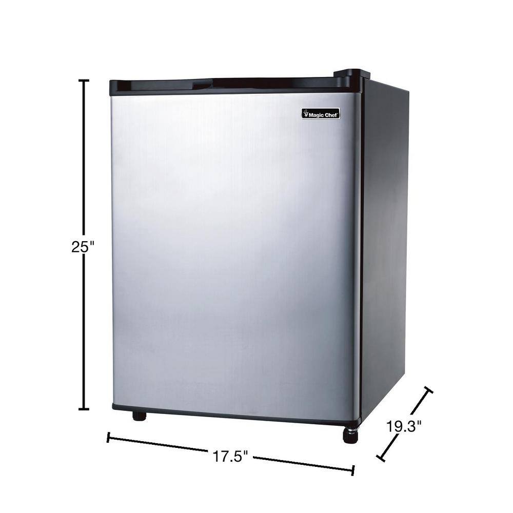 Compact Black Stainless Steel Mini Refrigerator with Glass Shelves