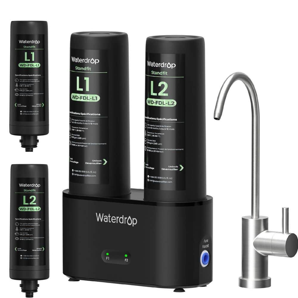 DLG-L 2-Stage Under Sink Water Filtration System with Separate Faucet, Life Indicator, Extra L1 and L2 Filters price history on PriceWatchPro