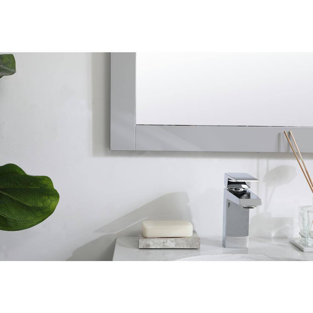 Gray Rectangular Wood Bathroom Vanity Mirror 18 x 32 Inch