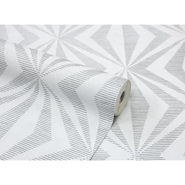 Precision Silver Diamond Geo Wallpaper Sample