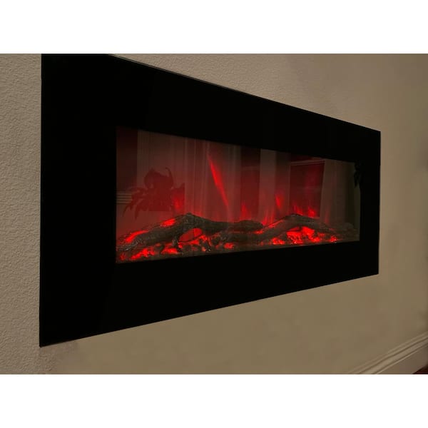 In Wall Electric Fireplace 5 Levels & 3 Colors Adjustments Flame Effect Dimmer Function Wall Installation Adjustable Thermostat Control 2 Heat Settings Safety Cut-Out System 30inch 