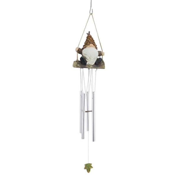 RCS Gifts Chime Gnome on a Swing 13602 - The Home Depot