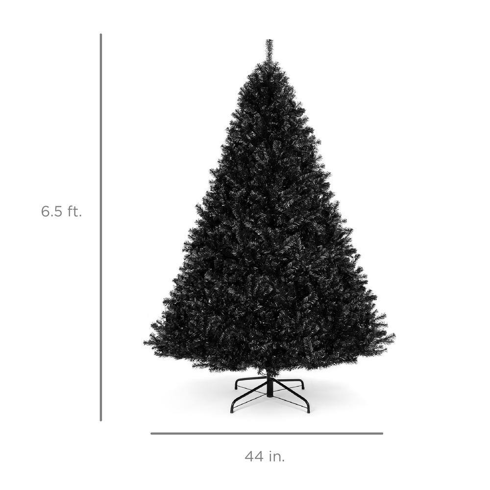 6ft Black PVC Full Artificial Christmas Tree with Metal Base