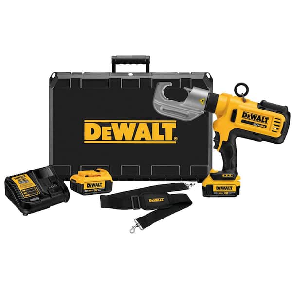 DEWALT 20V MAX Cordless Died Cable Crimping Tool with (2) 20V 4.0Ah Batteries, Charger and Case