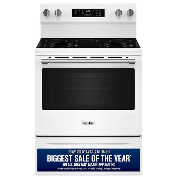 30 in. 5 Element Freestanding Electric Range in White with Precision Cooking System